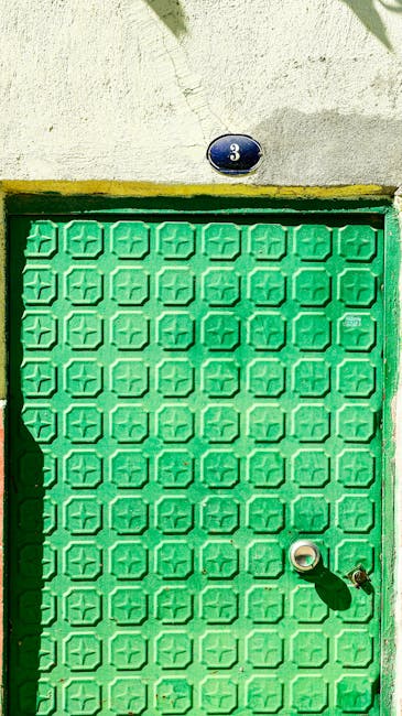 Decorative green door representing new opportunities in health