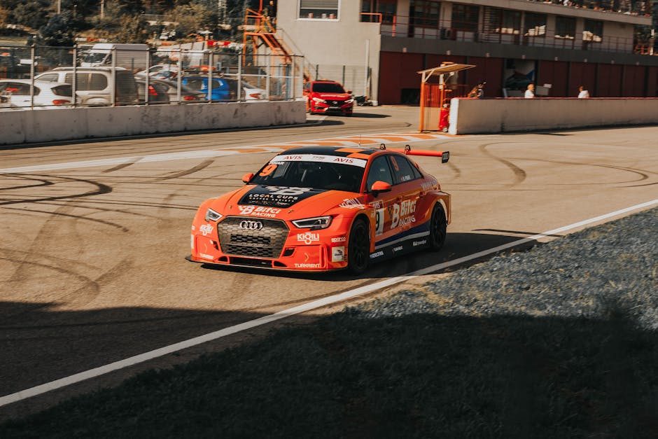 High performance orange race car representing speed and body optimization